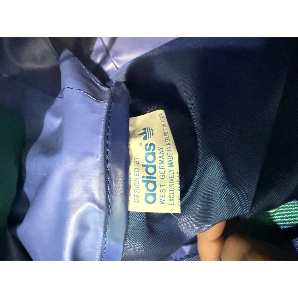 Vintage Adidas Large Sports Equipment Duffle Bag Blue Large Logo Rare HTF - Picture 9 of 11